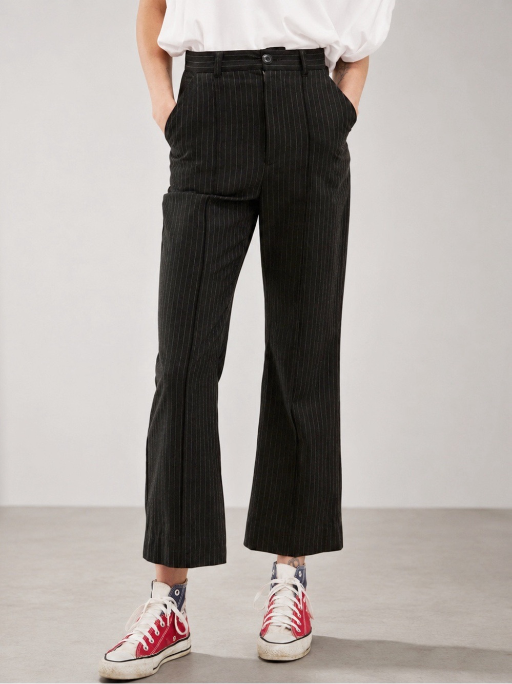 The Great The Bell Pinstripe Trousers